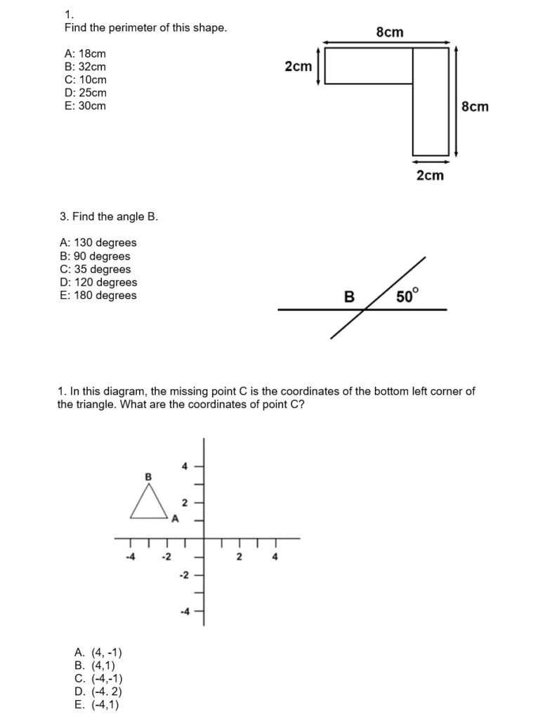 Maths Example Questions